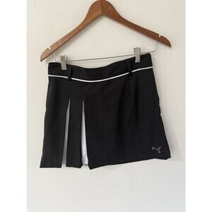 Puma Womens Pleated Golf Tennis Pickle Ball Skirt Black White Size 2 Athleisure